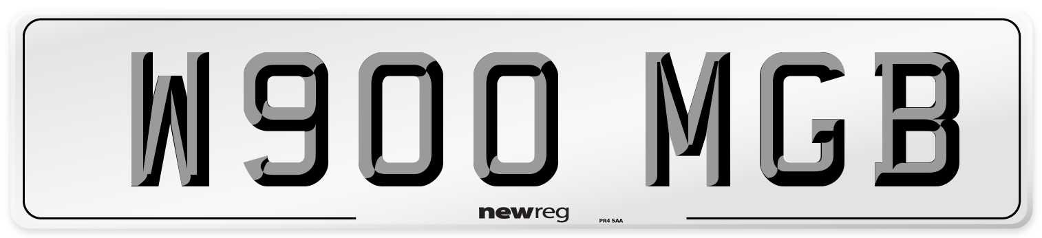W900 MGB Number Plate from New Reg